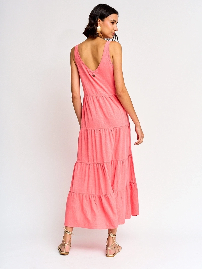 VESTIDO MUJER TATIENNE ALGODÓN LARGO CAPAS LAVADO - 3