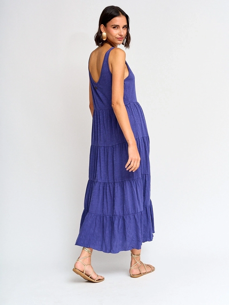 VESTIDO MUJER TATIENNE ALGODÓN LARGO CAPAS LAVADO - 3