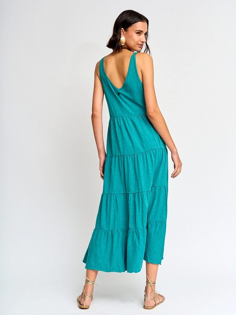 VESTIDO MUJER TATIENNE ALGODÓN LARGO CAPAS LAVADO - 3
