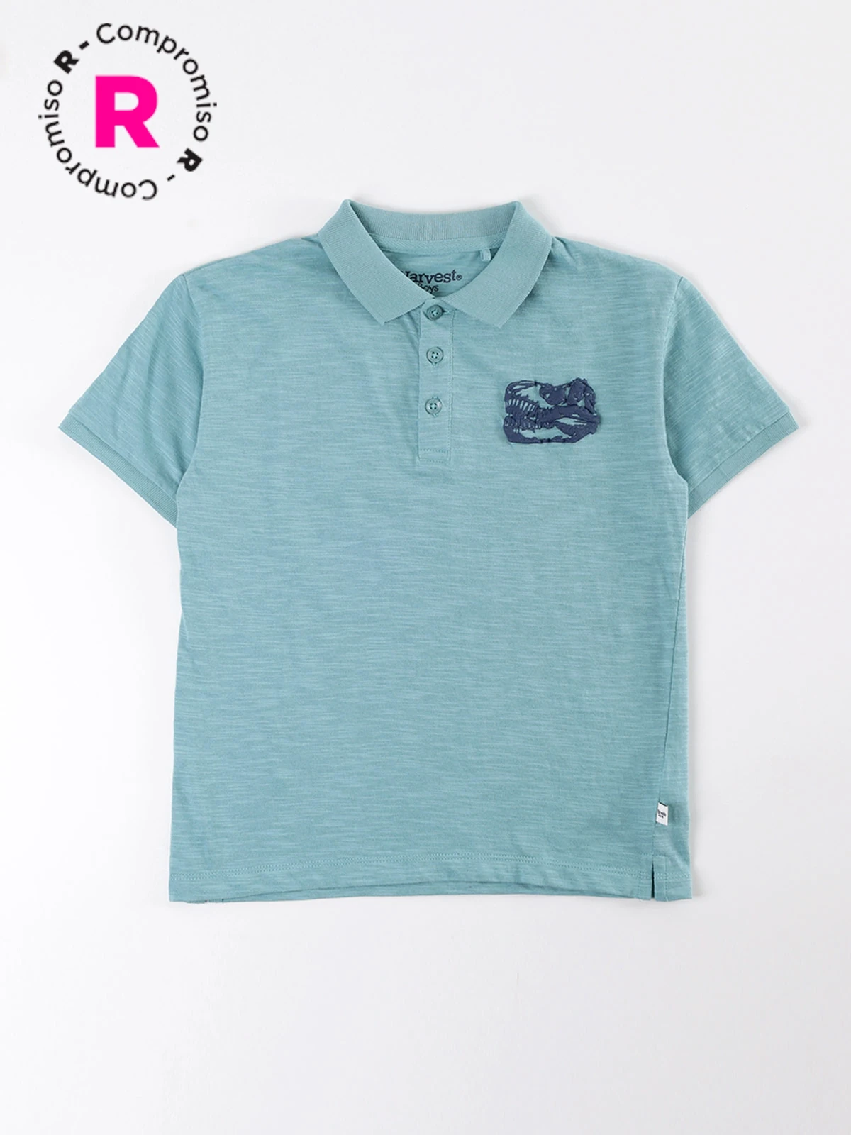 POLERA MANGA CORTA NIÑO HARVEST PIQUÉ DINOSAURIO - 1