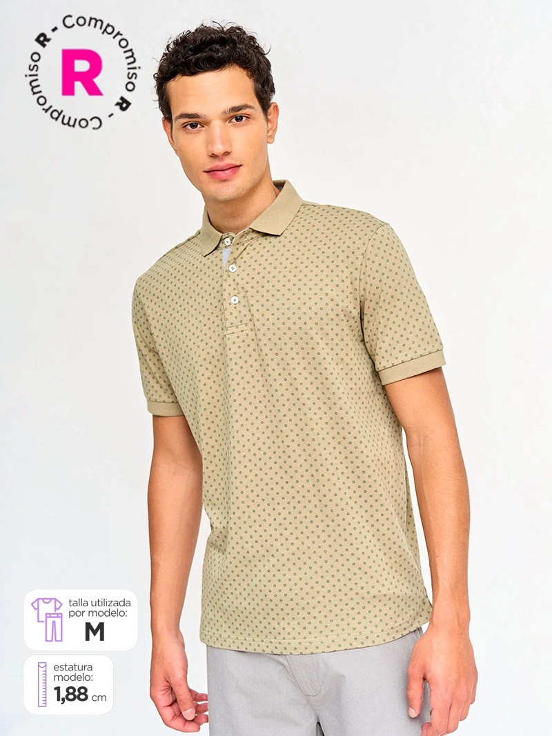 POLERA HOMBRE KENNETH STEVENS ALGODÓN CUELLO JERSEY MANGA CORTA