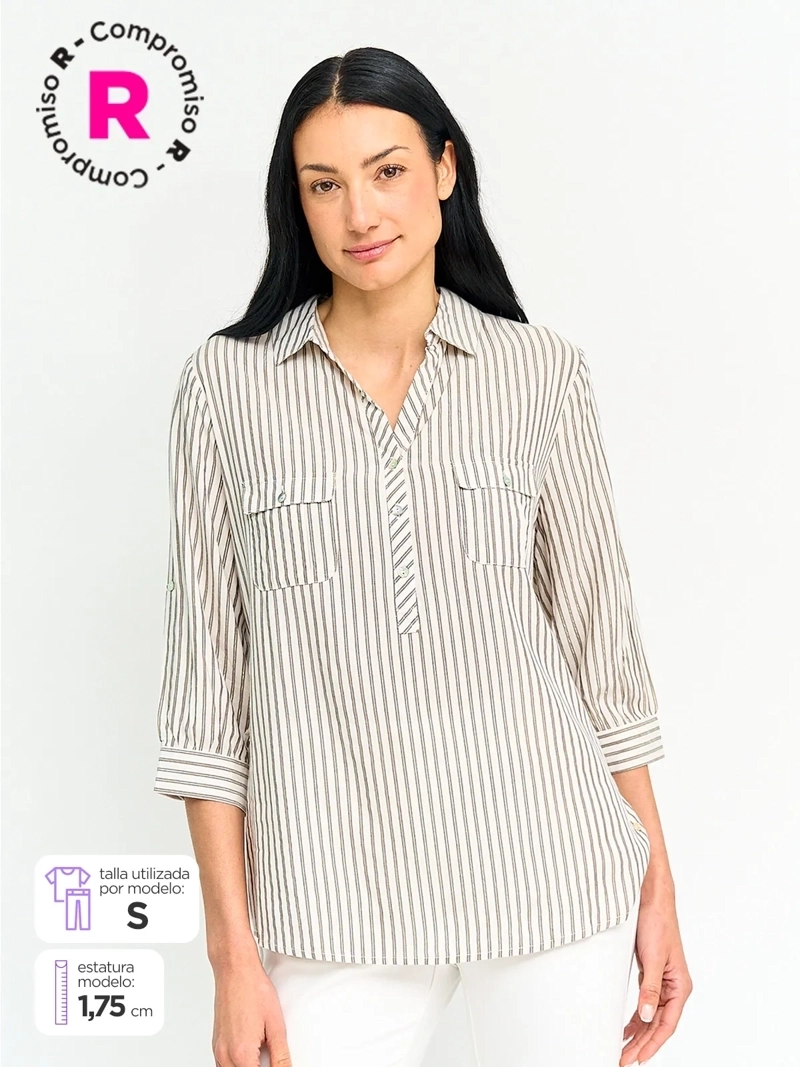 BLUSA MUJER CACHAREL MANGA 3/4 CAMISERA - 1
