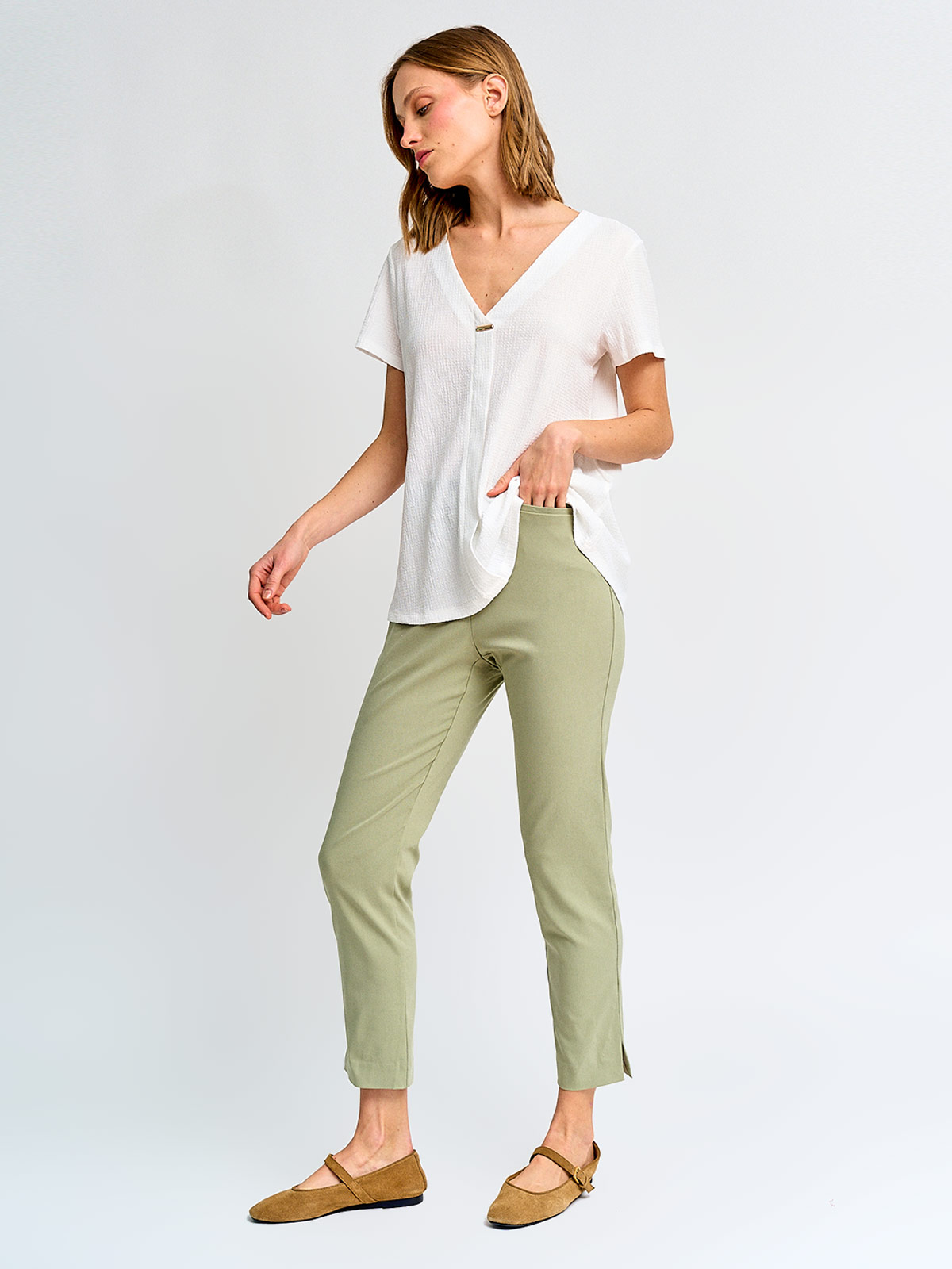 PANTALÓN MUJER CACHAREL CINTURA ELASTICADA - 4