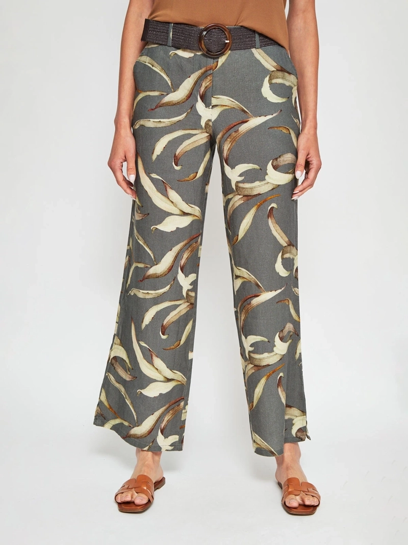 PANTALÓN MUJER CACHAREL LINO CINTURÓN - 2