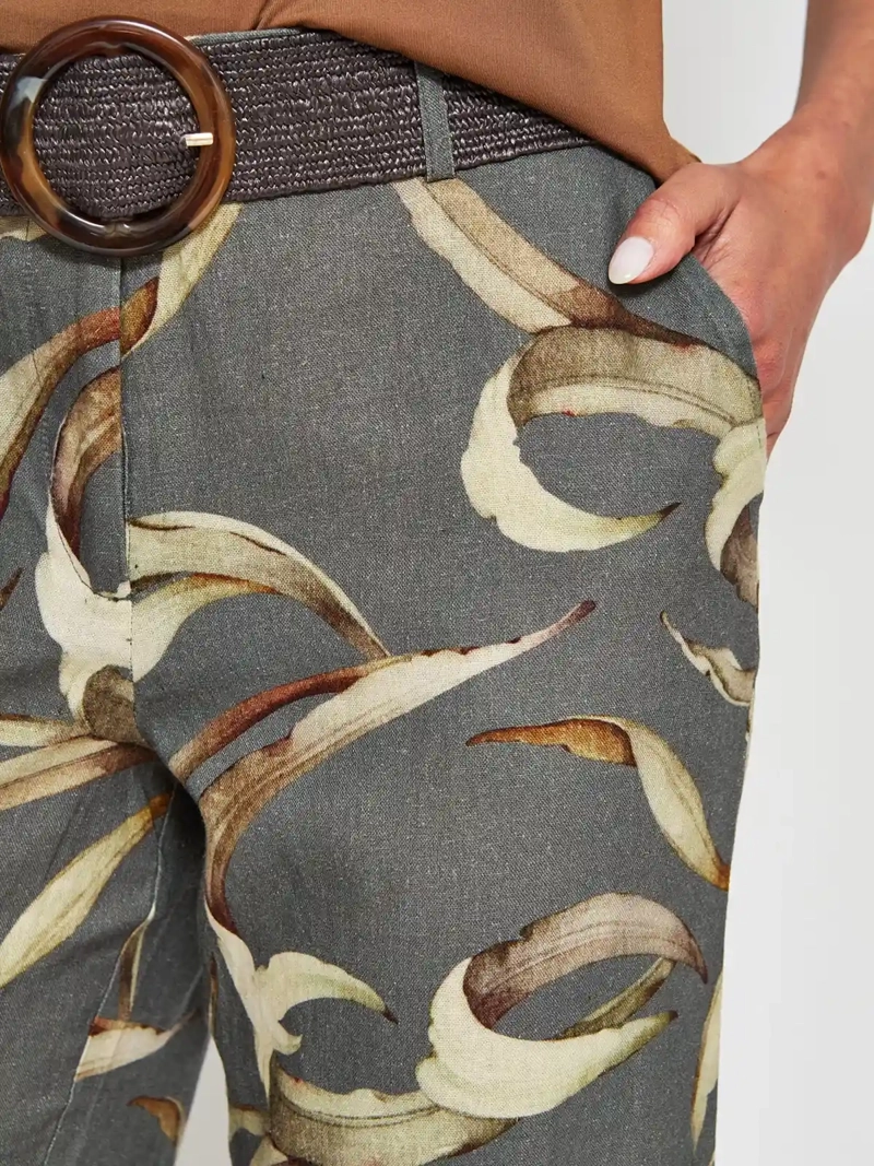 PANTALÓN MUJER CACHAREL LINO CINTURÓN - 4