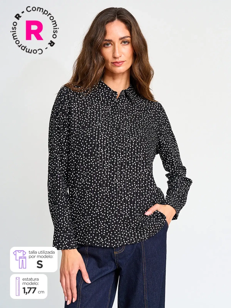 CACHAREL BLUSA MUJER CACHAREL CUELLO CAMISERO MANGA LARGA