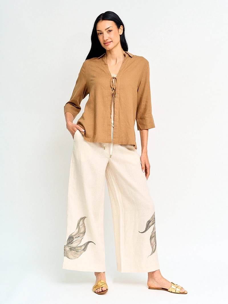 BLUSA MUJER CACHAREL LINO CUELLO CAMISERO MANGA 3/4 - 4
