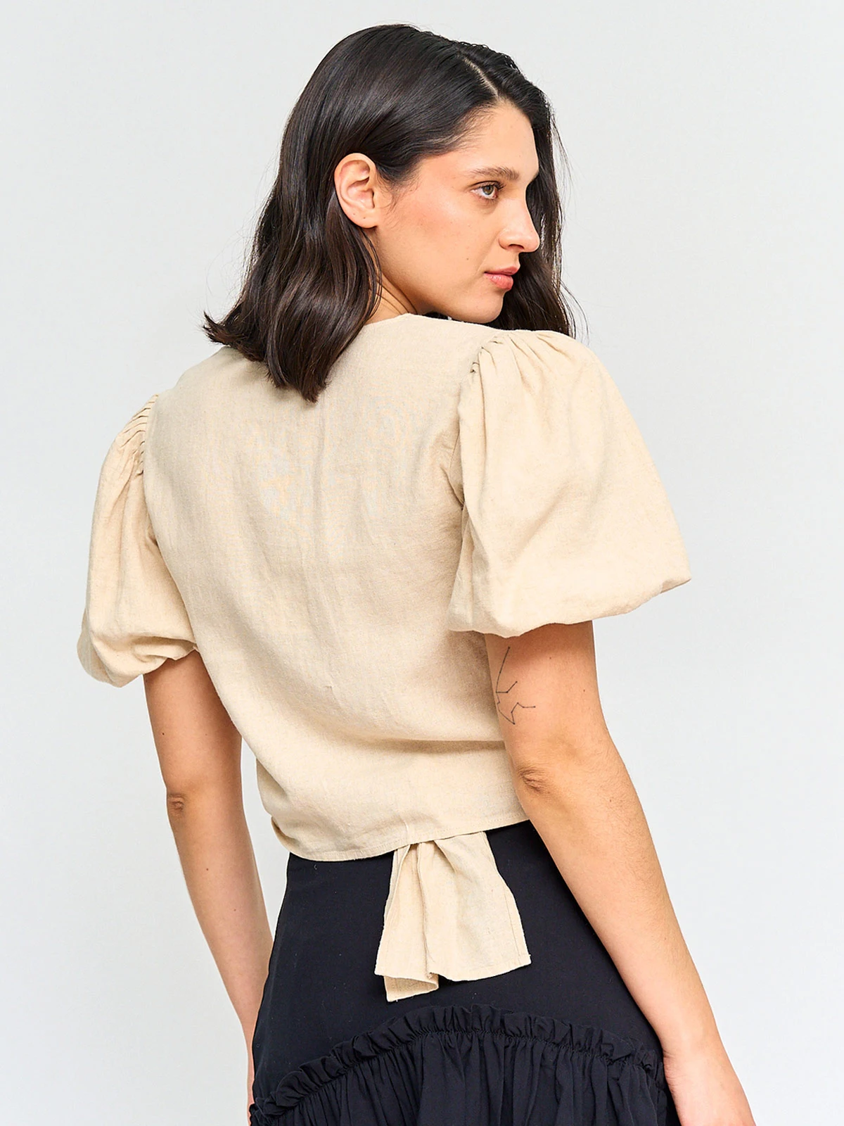 BLUSA MUJER BARBADOS LINO MANGA GLOBO - 2