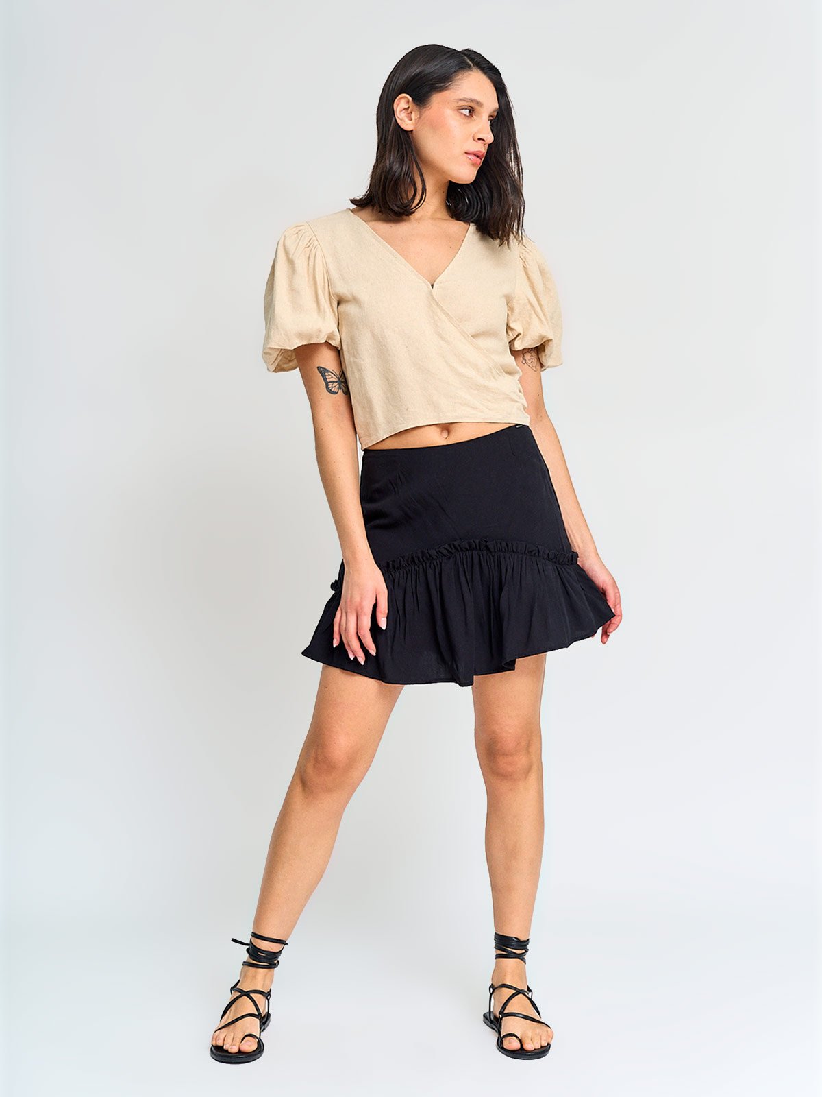 BLUSA MUJER BARBADOS LINO MANGA GLOBO - 4