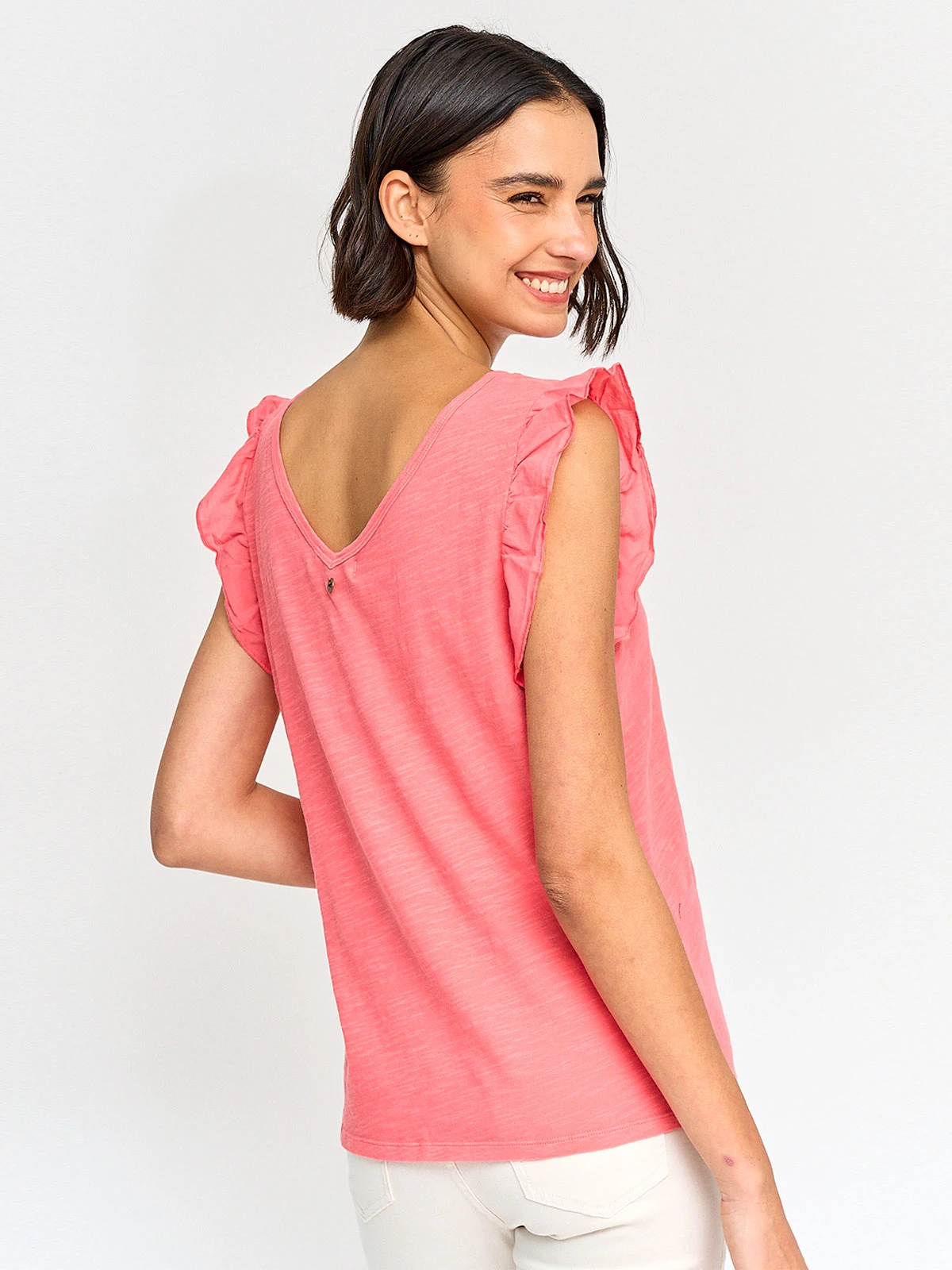 POLERA MUJER TATIENNE ALGODÓN MANGA VUELO TACHAS - 2