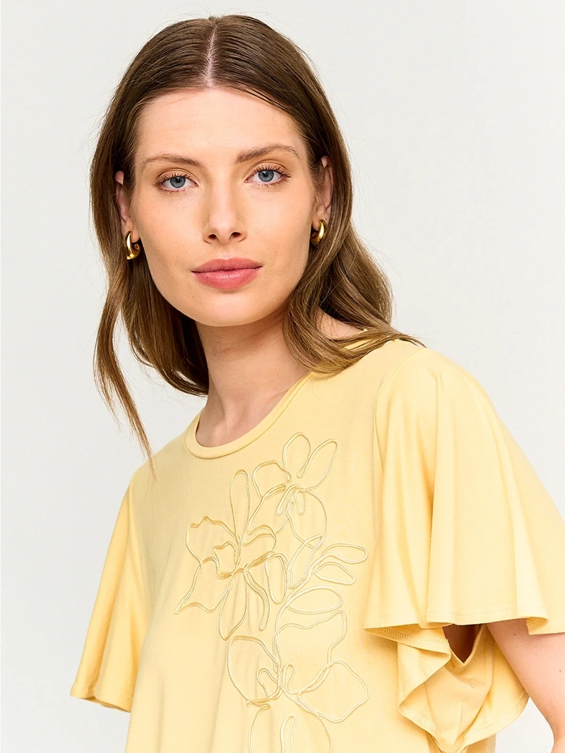 POLERA MUJER CACHAREL MANGA CORTA BORDADO - 3