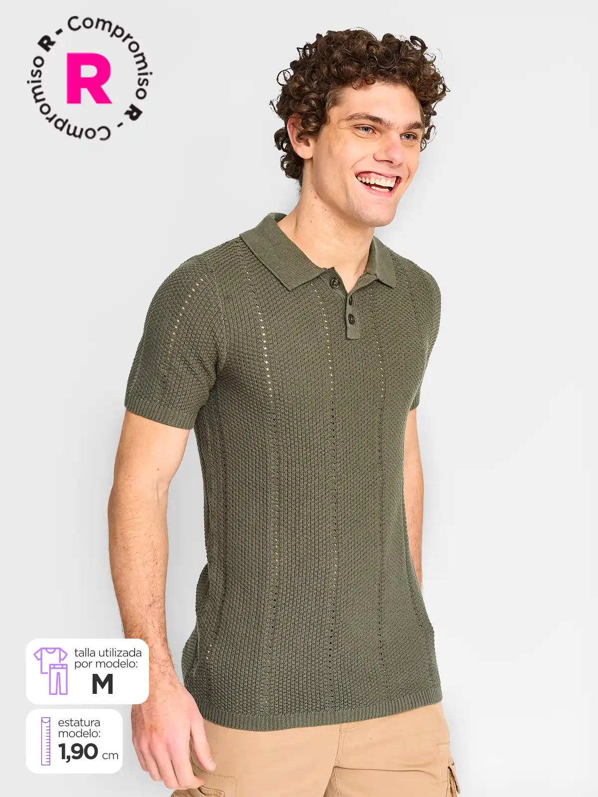 POLERA HOMBRE AEROPOSTALE ALGODÓN MANGA CORTA TEJIDA - 1
