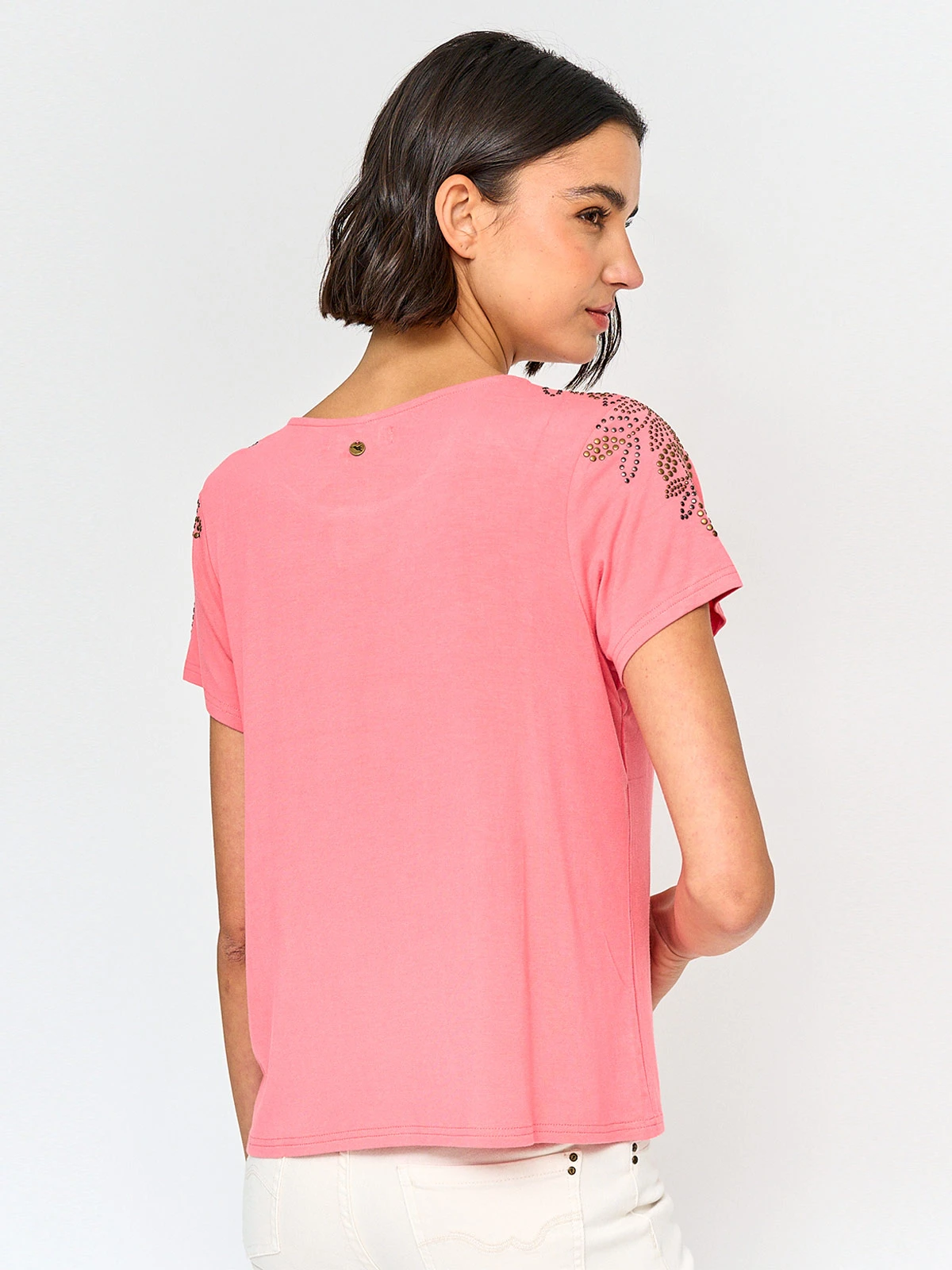 POLERA MUJER TATIENNE MANGA CORTA TACHAS - 2