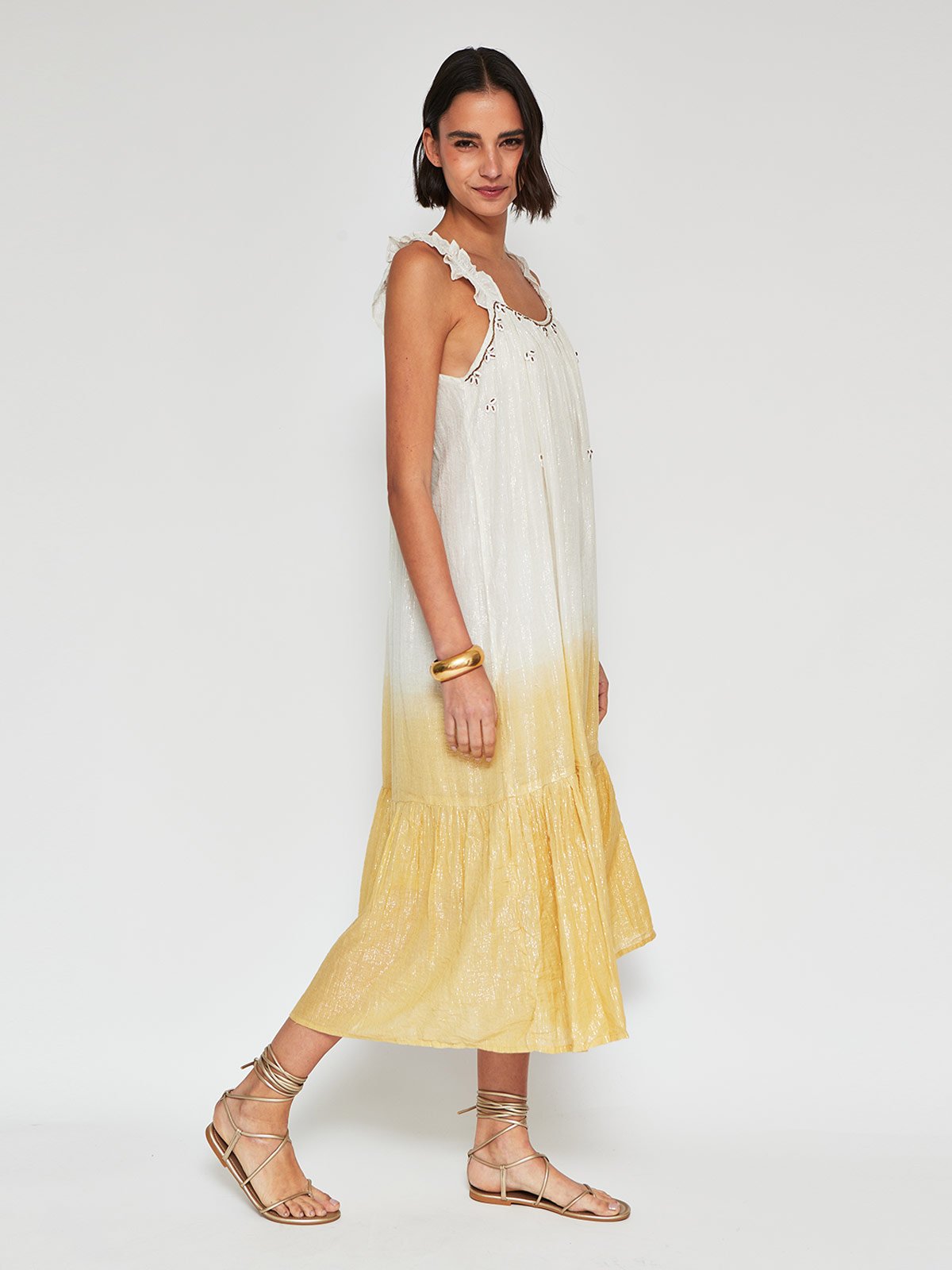 VESTIDO MUJER TATIENNE ALGODÓN LARGO CONCHITAS - 2