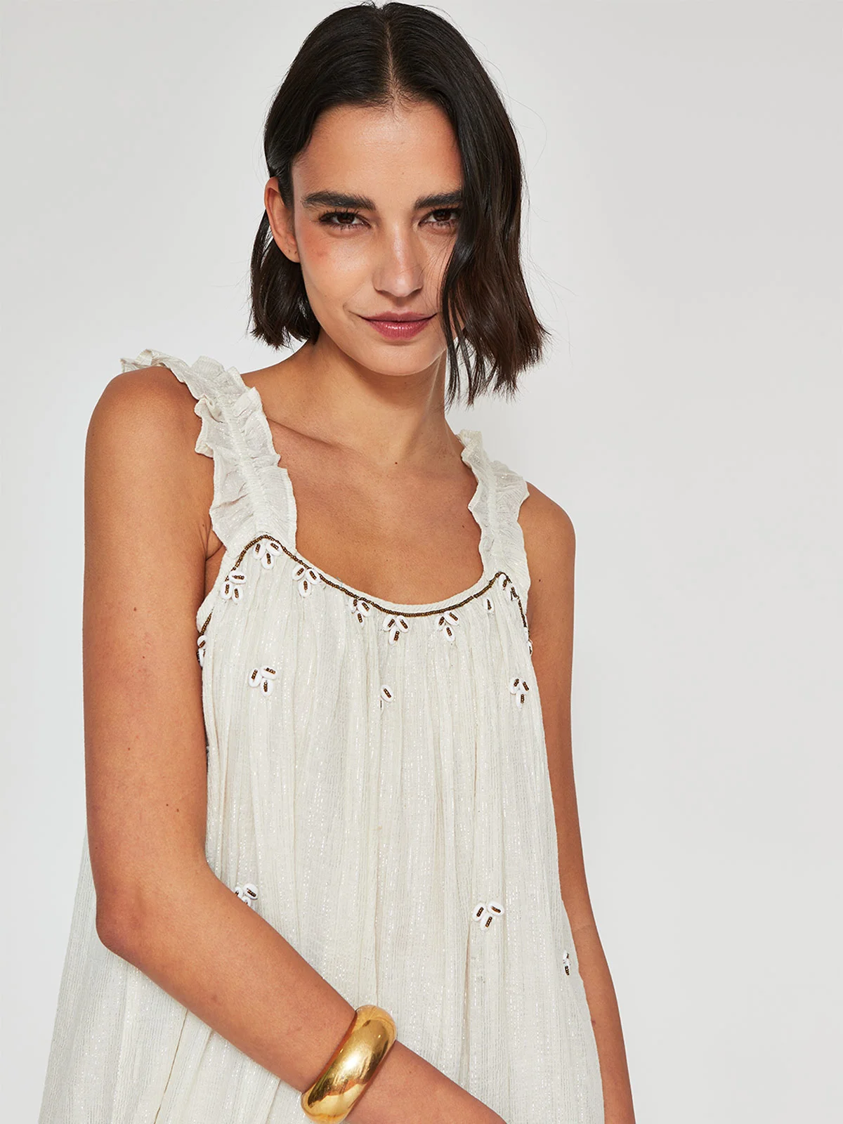 VESTIDO MUJER TATIENNE ALGODÓN LARGO CONCHITAS - 4