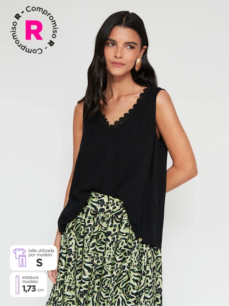 BLUSA MUJER TATIENNE SIN MANGAS BRODERIE - 1