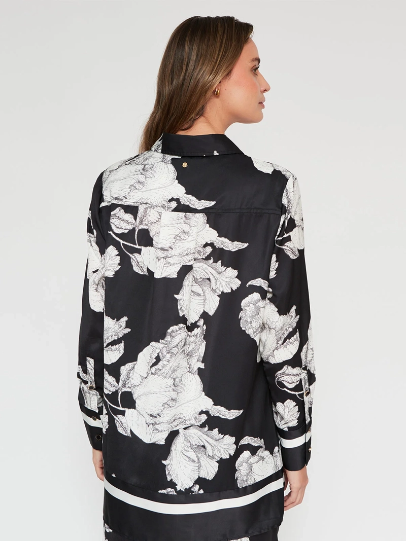 BLUSA MUJER CACHAREL CUELLO CAMISERO MANGA LARGA - 2