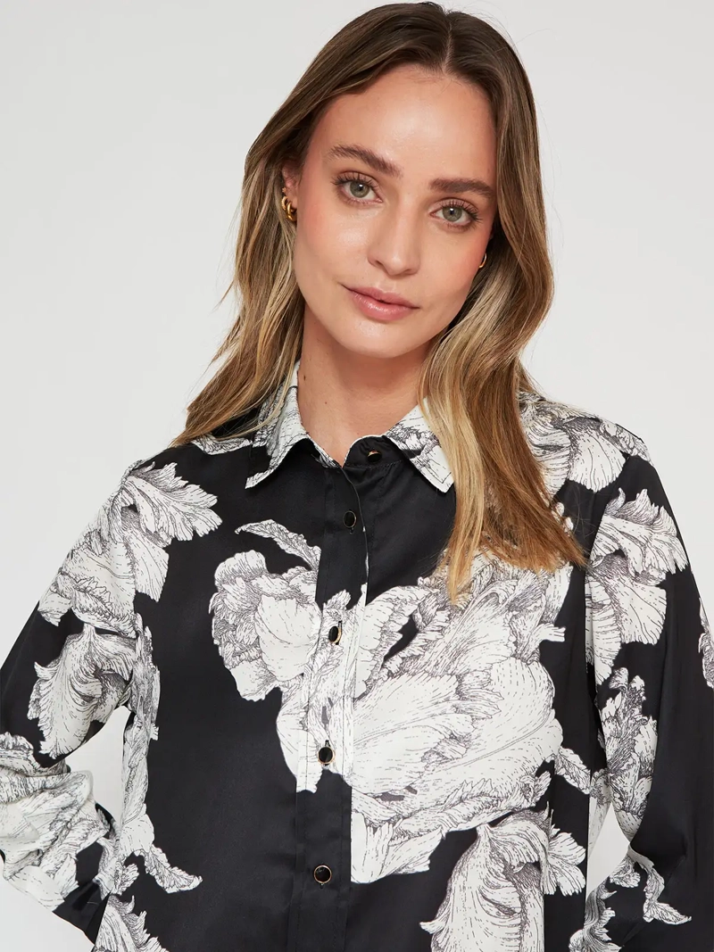 BLUSA MUJER CACHAREL CUELLO CAMISERO MANGA LARGA - 3