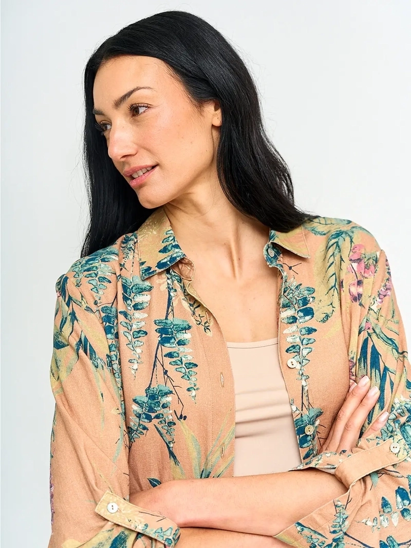 BLUSA MUJER CACHAREL LINO MANGA LARGA - 3