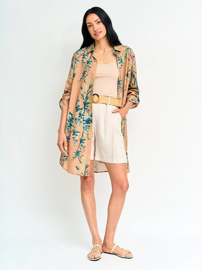 BLUSA MUJER CACHAREL LINO MANGA LARGA - 4