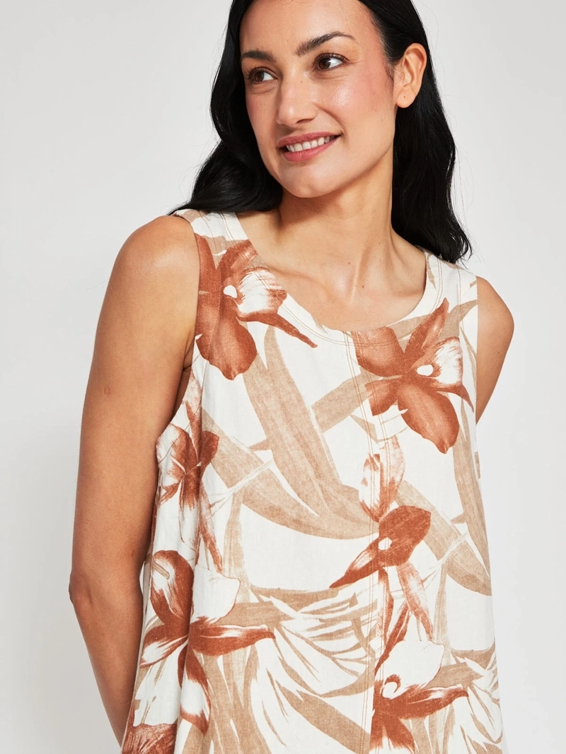 VESTIDO MUJER CACHAREL LINO TIPO JUMPER - 4