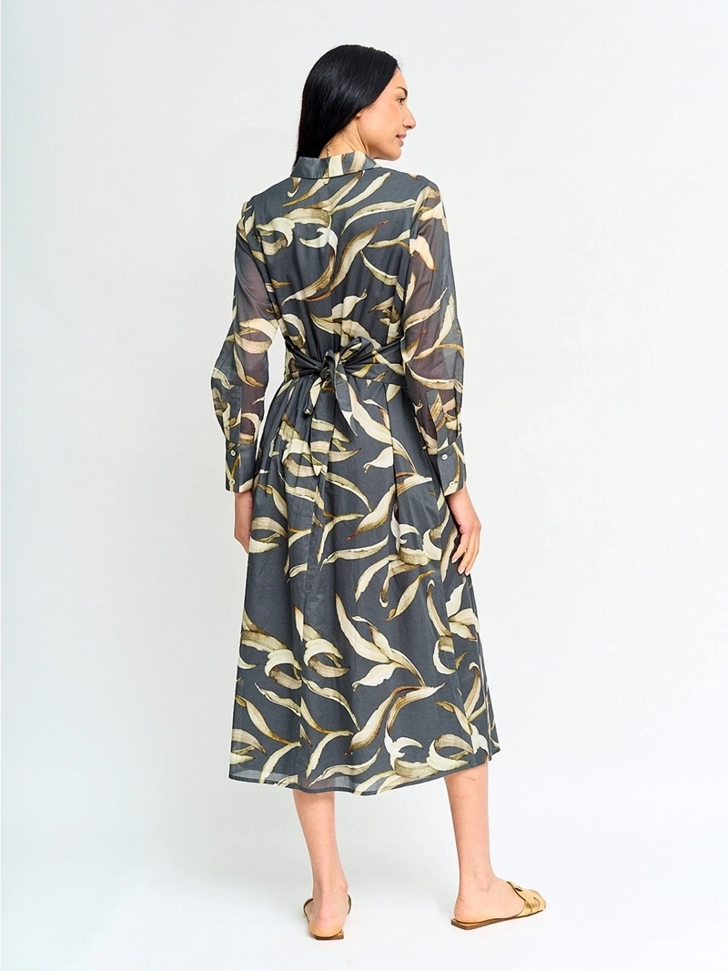 VESTIDO MUJER CACHAREL ALGODÓN CUELLO CAMISERO - 3