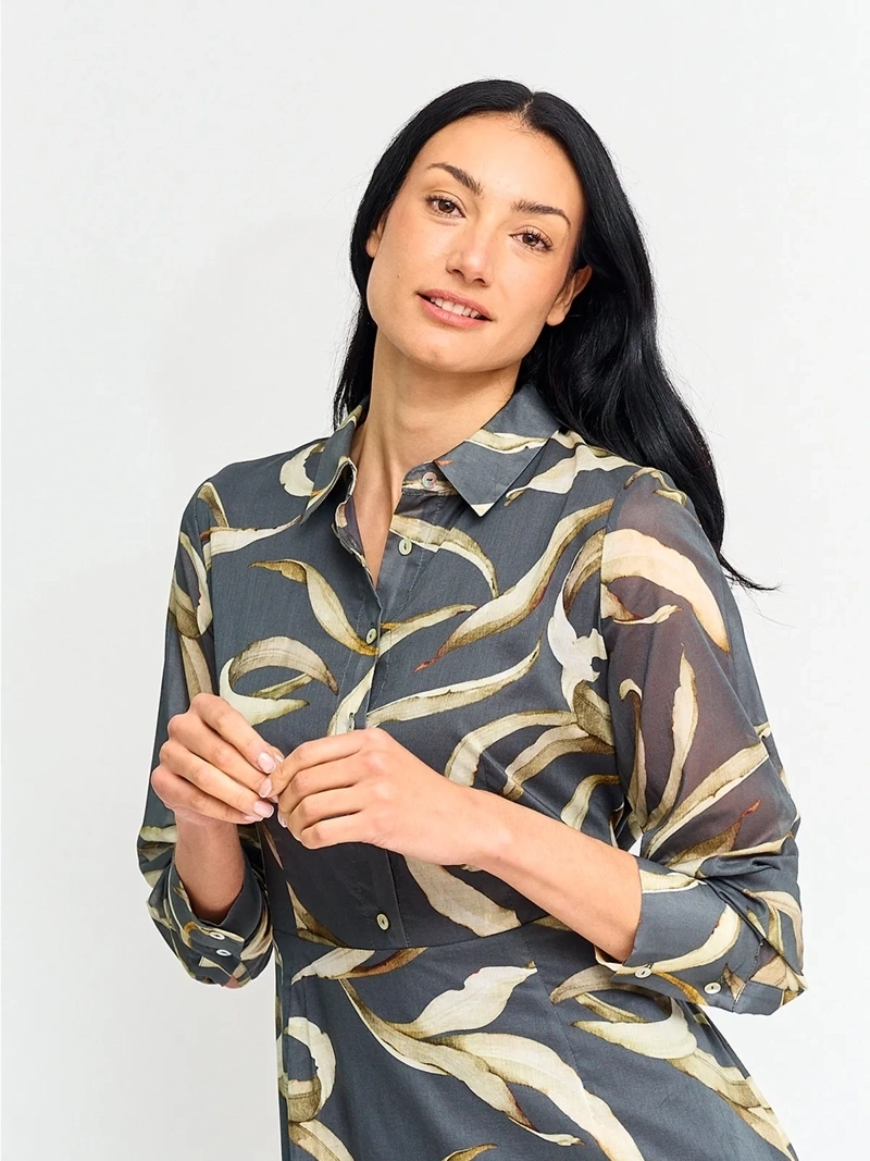 VESTIDO MUJER CACHAREL ALGODÓN CUELLO CAMISERO - 4