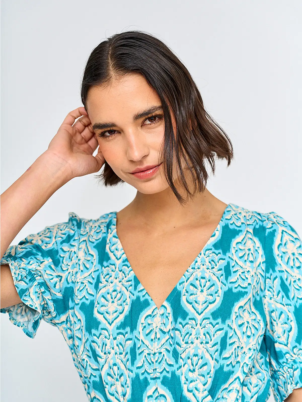 VESTIDO MUJER TATIENNE LINO CORTO ESCOTE CRUZADO - 3