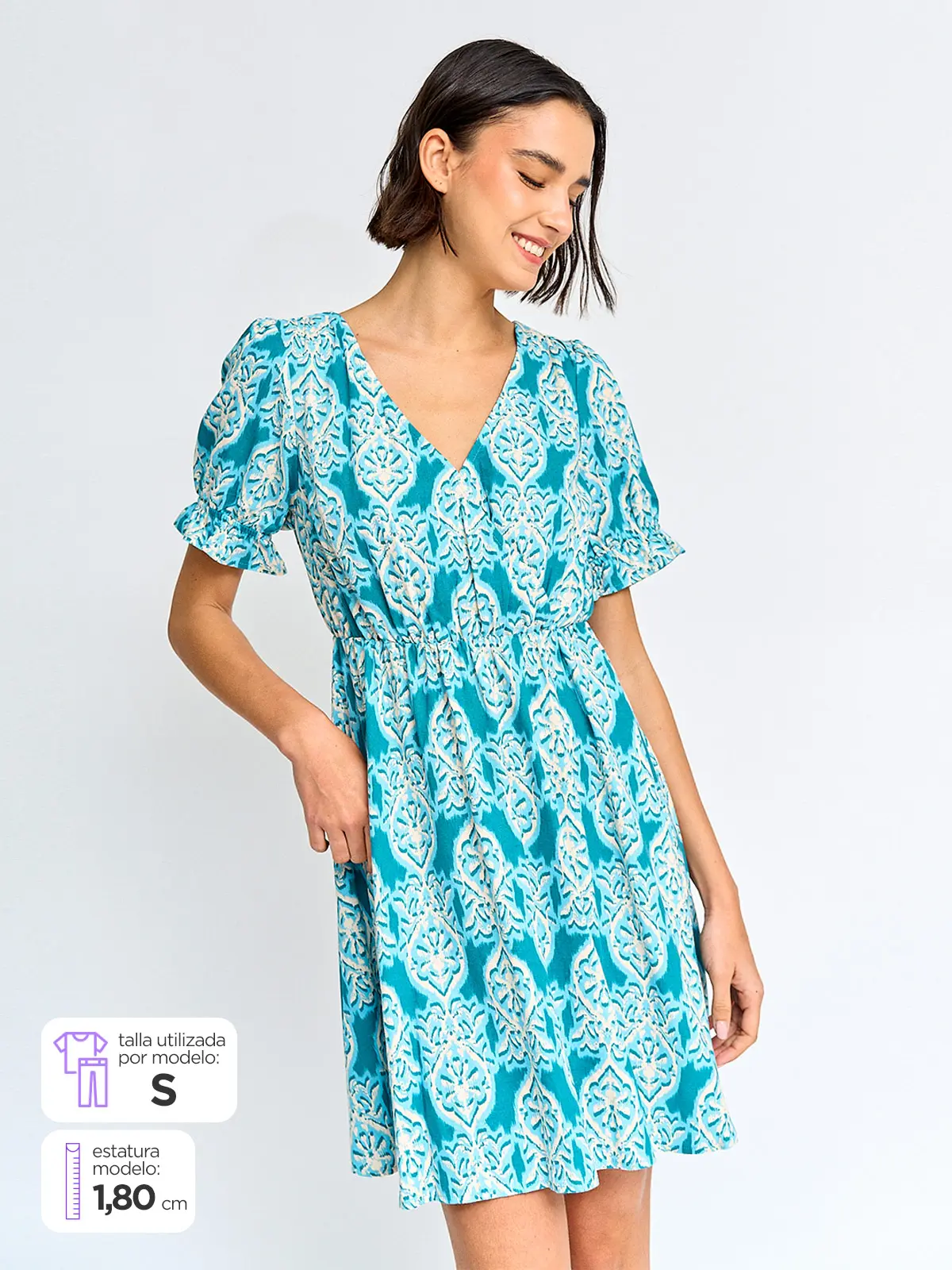 VESTIDO MUJER TATIENNE LINO CORTO ESCOTE CRUZADO