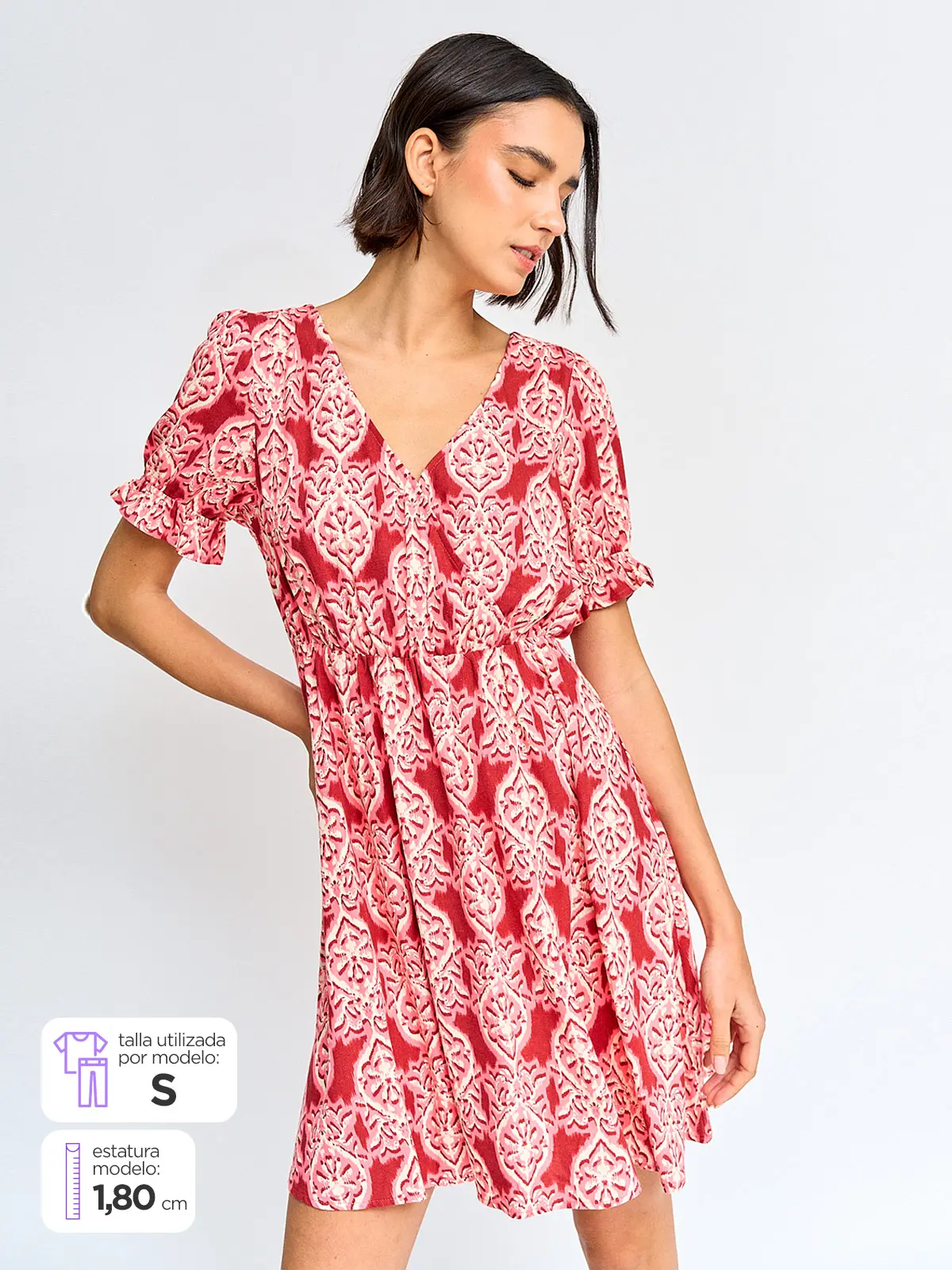 VESTIDO MUJER TATIENNE LINO CORTO ESCOTE CRUZADO - 1