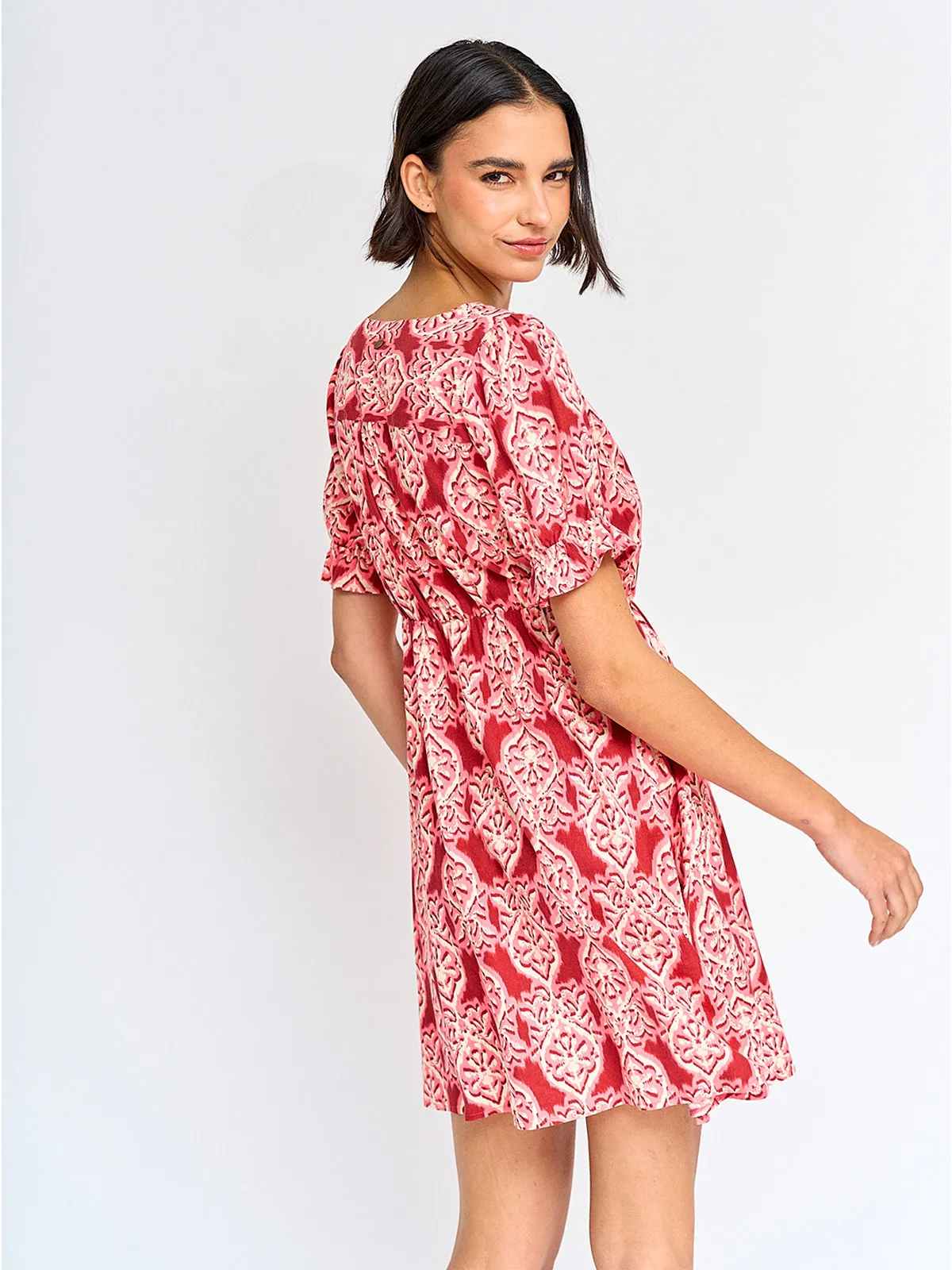 VESTIDO MUJER TATIENNE LINO CORTO ESCOTE CRUZADO - 2