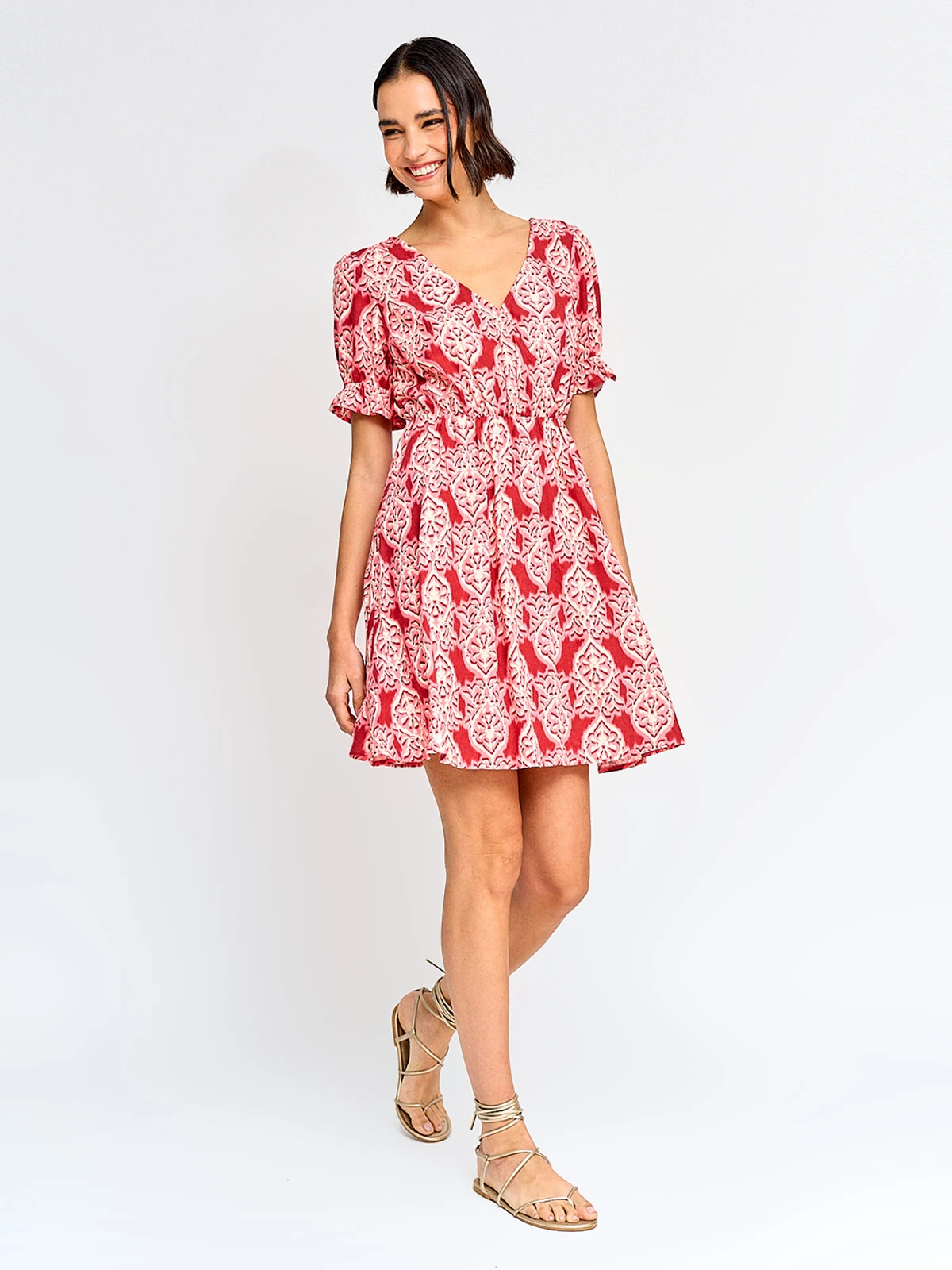 VESTIDO MUJER TATIENNE LINO CORTO ESCOTE CRUZADO - 4