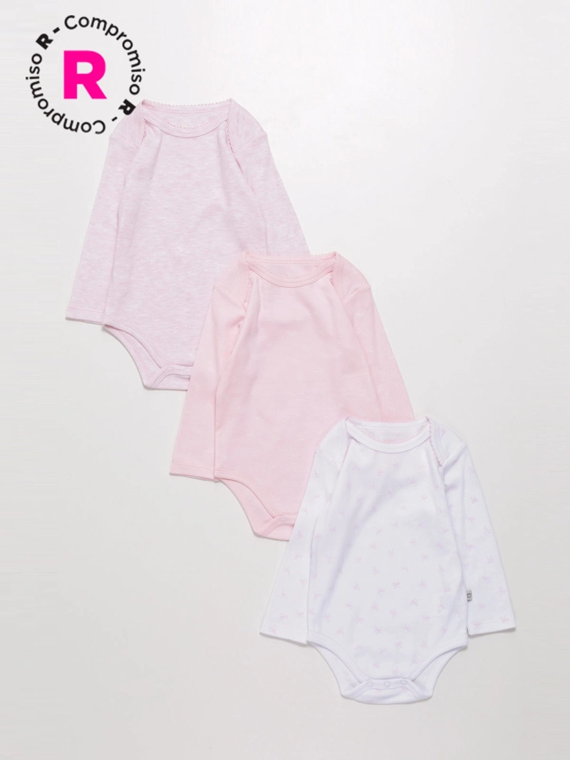 PACK X3 BODIES ALGODÓN NIÑA BABY HARVEST - 1