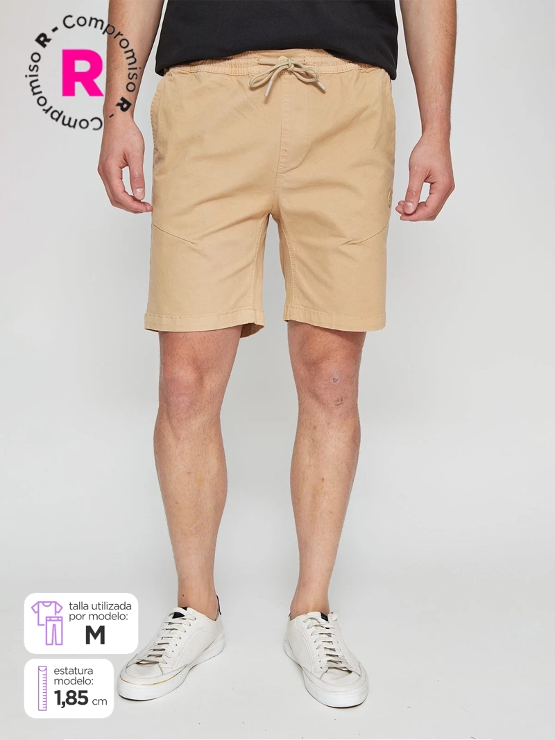BERMUDA HOMBRE HALF ALGODÓN PRETINA ELASTICADA - 1
