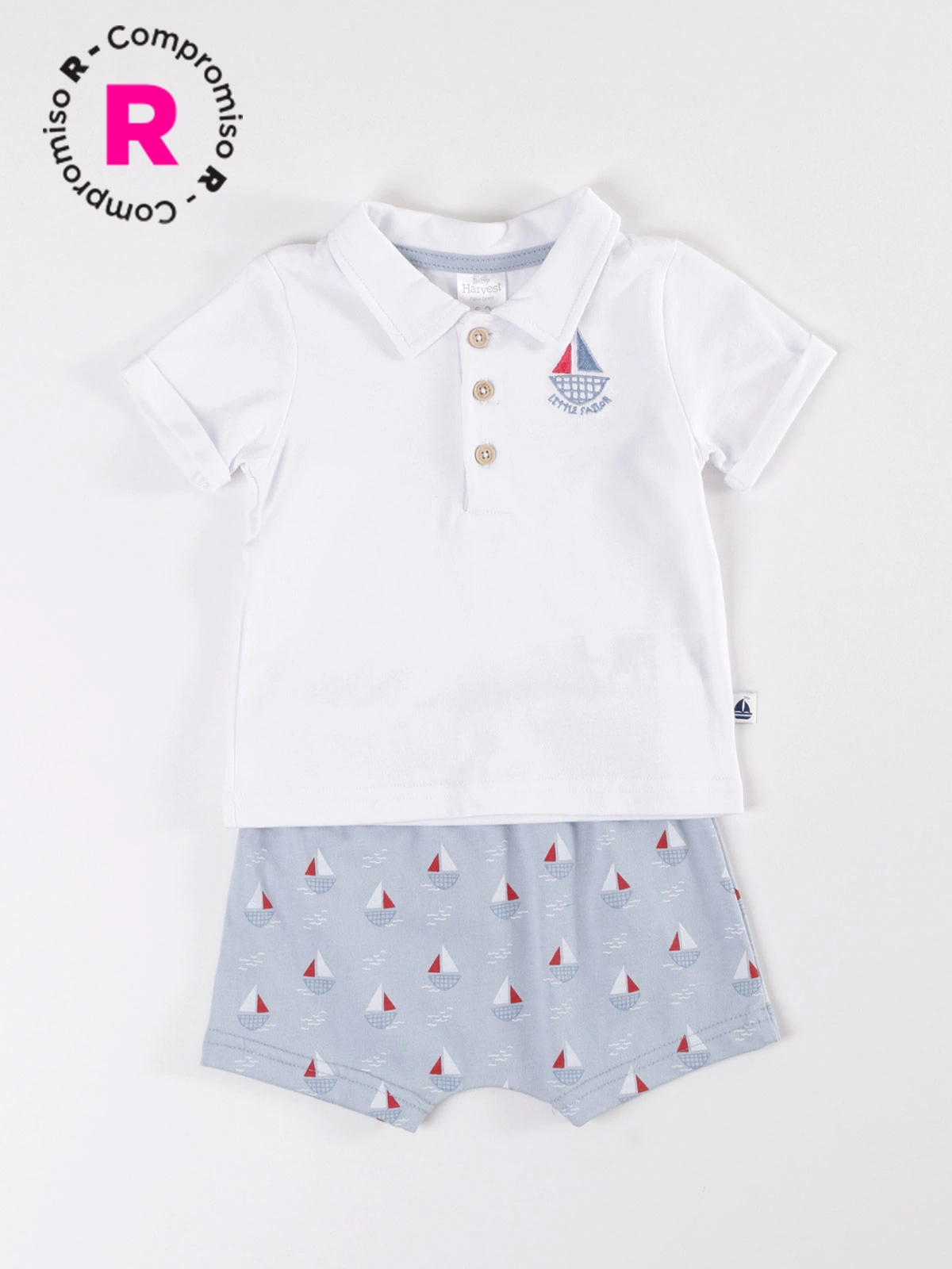 CONJUNTO NIÑO BABY HARVEST BODY MANGA CORTA Y SHORT - 1