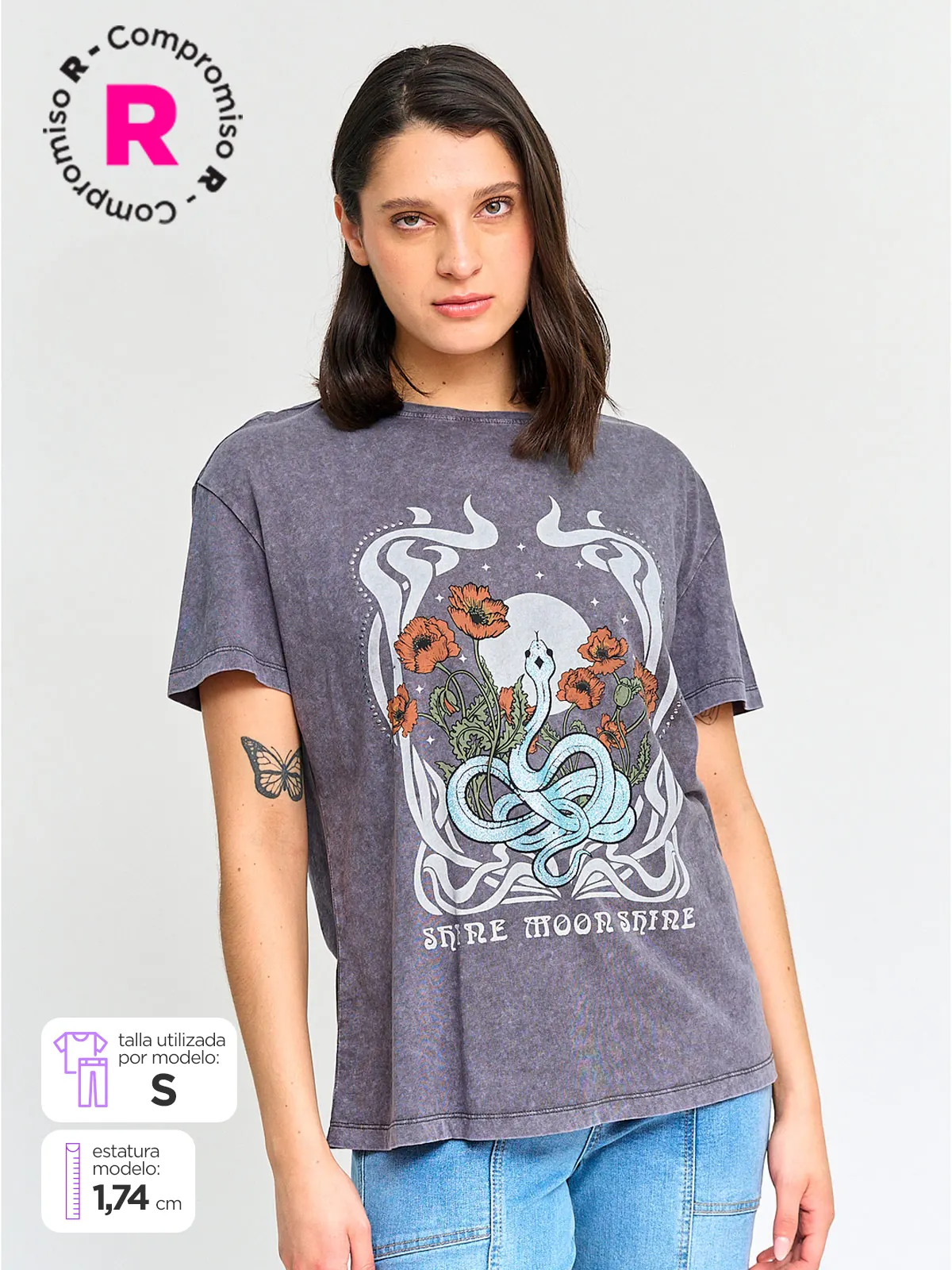 POLERA MUJER BARBADOS ALGODÓN TACHAS - 1