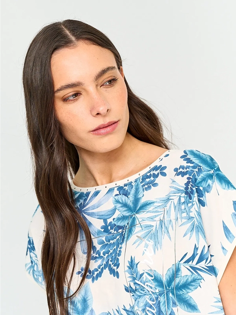 POLERA MUJER CACHAREL MANGA CORTA ESTAMPADA - 3