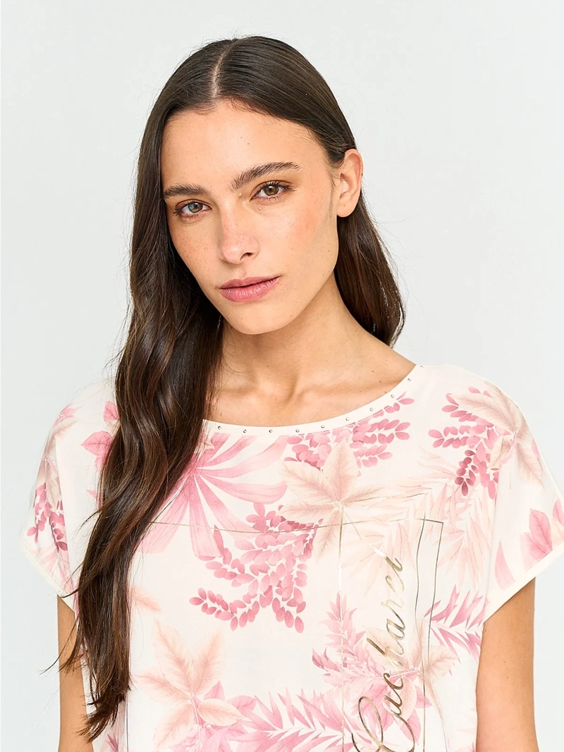 POLERA MUJER CACHAREL MANGA CORTA ESTAMPADA - 3