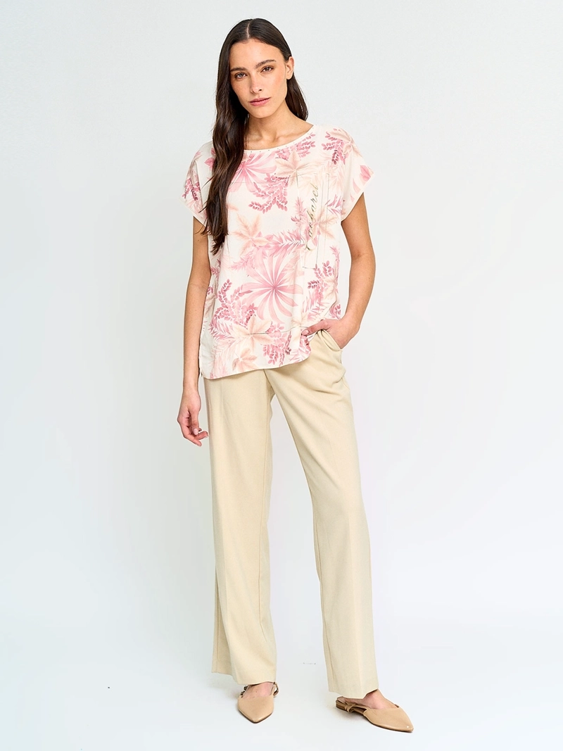 POLERA MUJER CACHAREL MANGA CORTA ESTAMPADA - 4