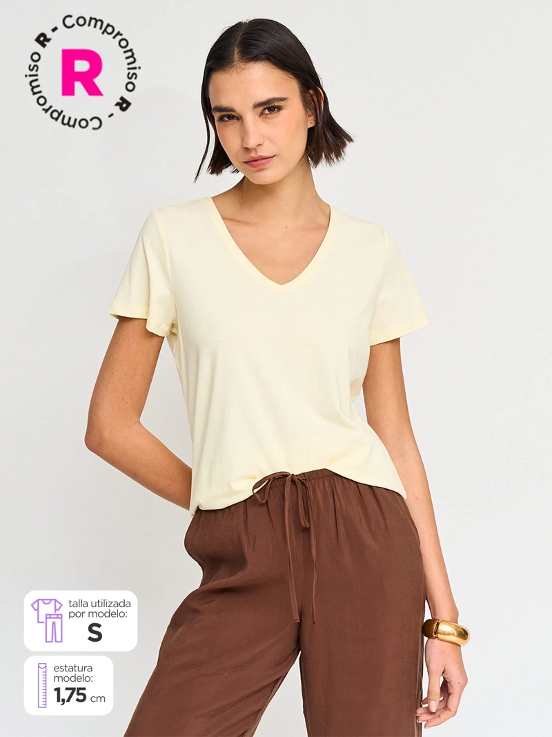 POLERA MUJER MARQUIS ALGODÓN CUELLO EN V - 1
