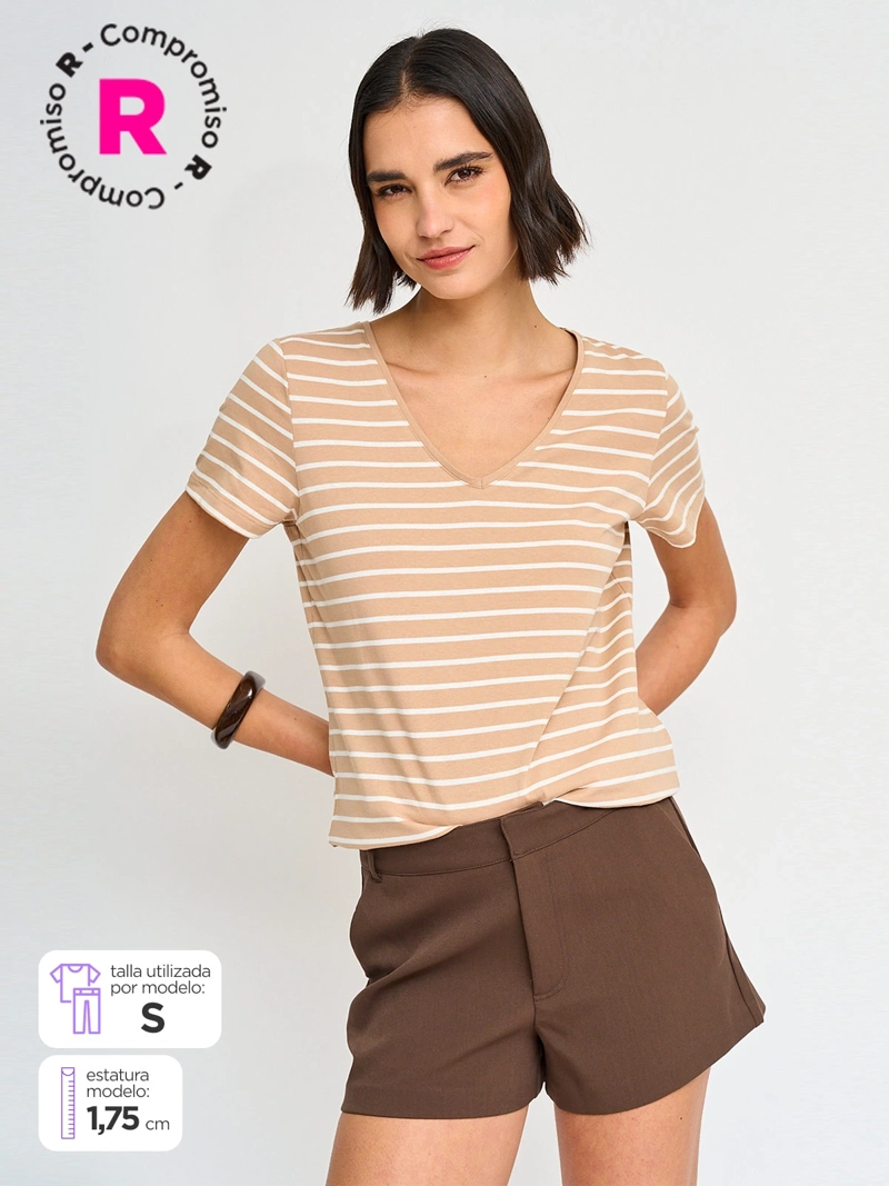 POLERA MUJER MARQUIS ALGODÓN CUELLO EN V