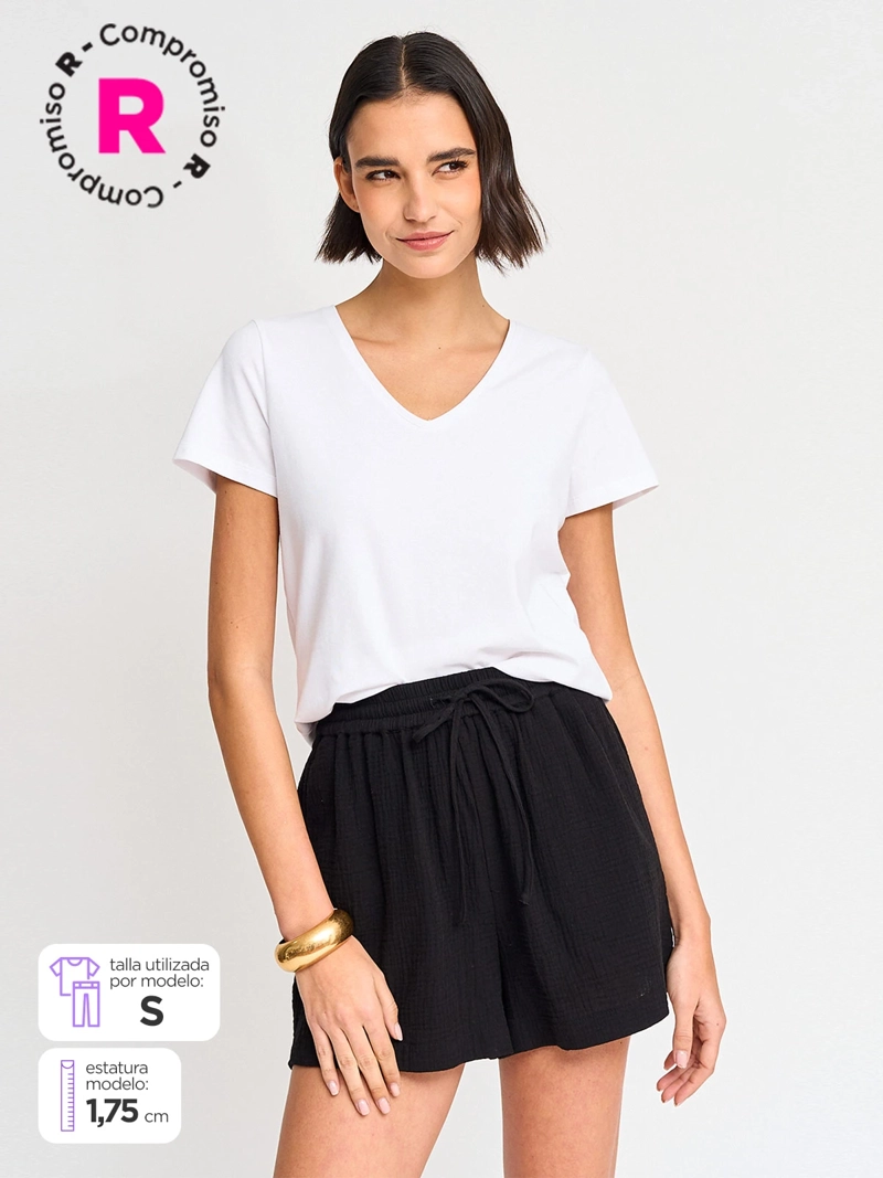 POLERA MUJER MARQUIS ALGODÓN CUELLO EN V