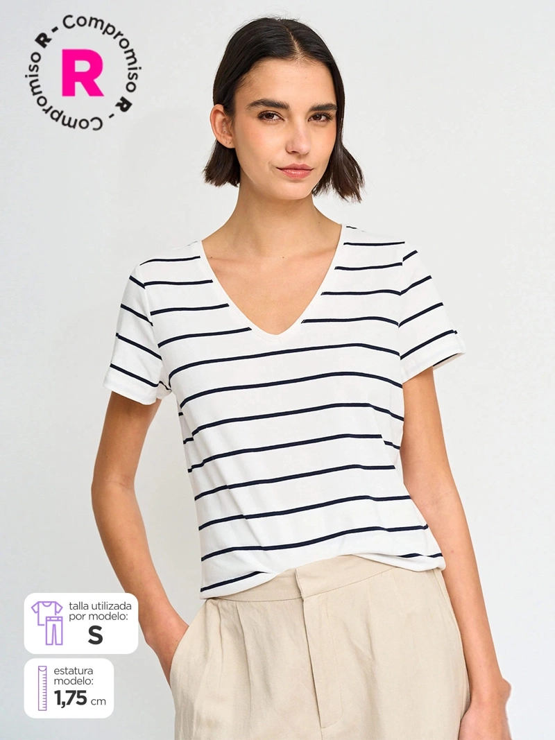 POLERA MUJER MARQUIS ALGODÓN CUELLO EN V - 2