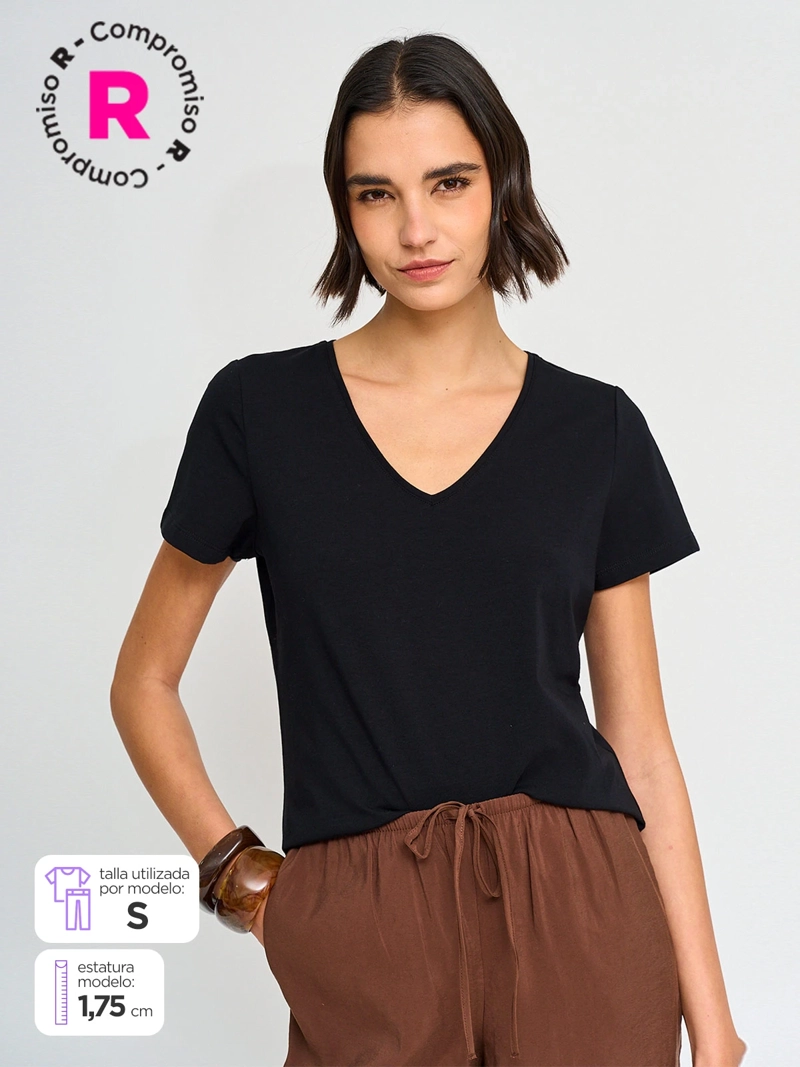 POLERA MUJER MARQUIS ALGODÓN CUELLO EN V