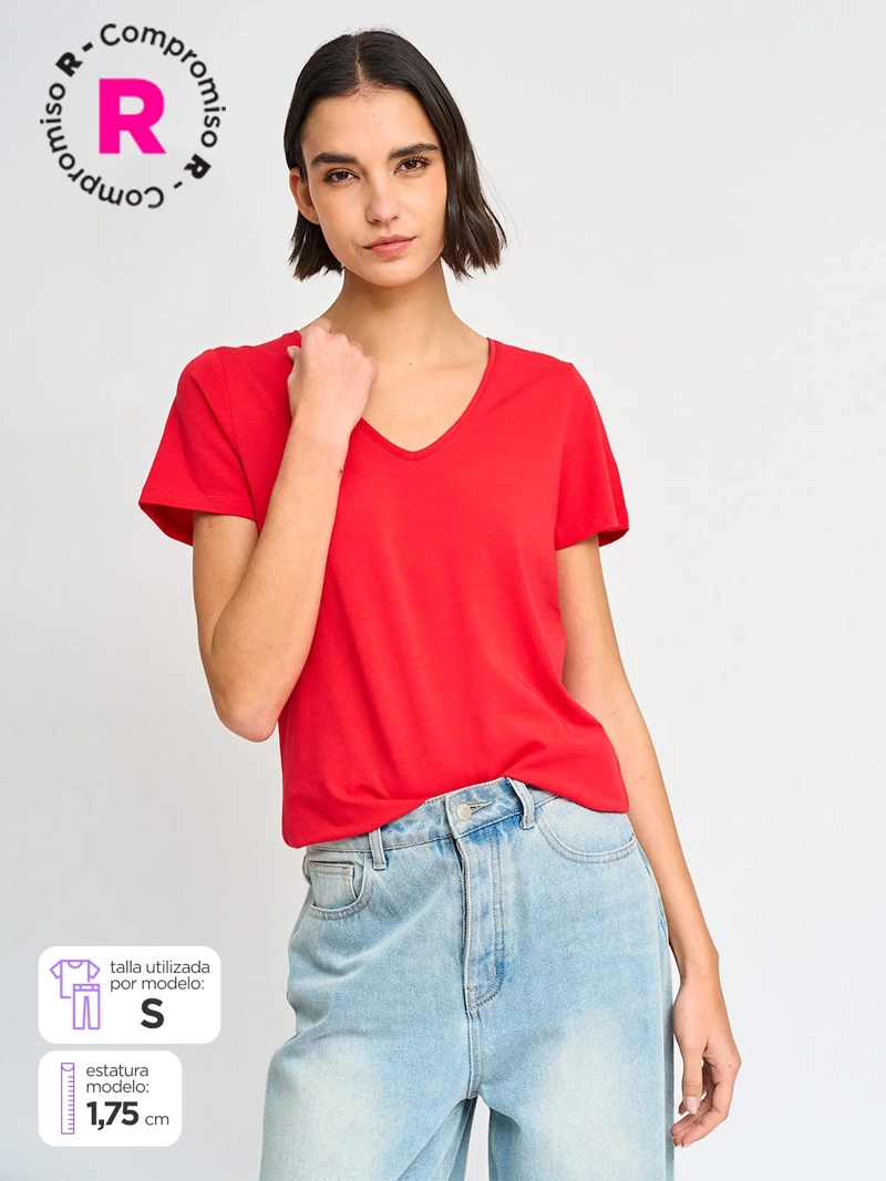 POLERA MUJER MARQUIS ALGODÓN CUELLO EN V