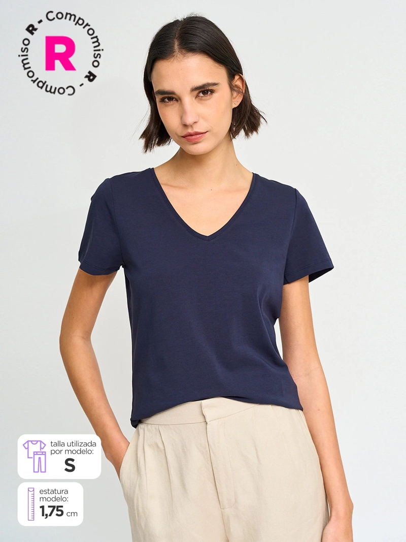 POLERA MUJER MARQUIS ALGODÓN CUELLO EN V