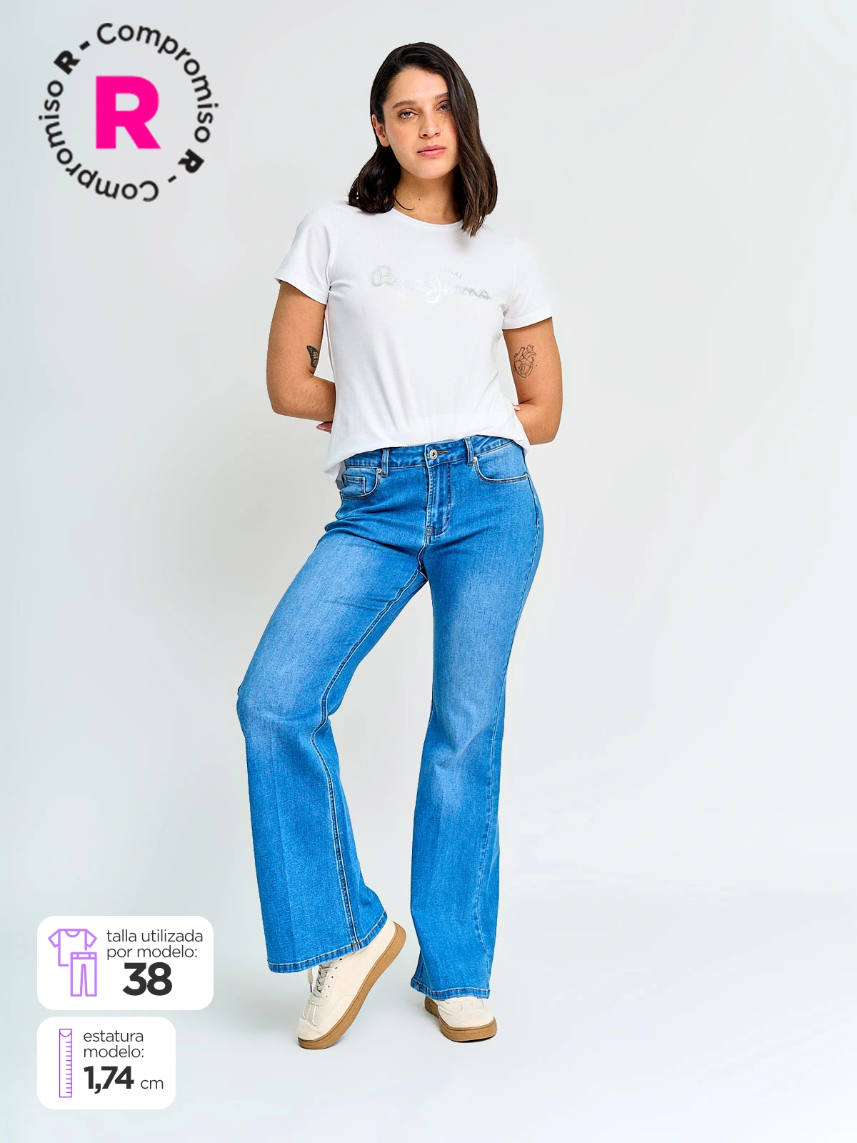 JEANS MUJER PEPE JEANS FLARE ALGODÓN  - 1