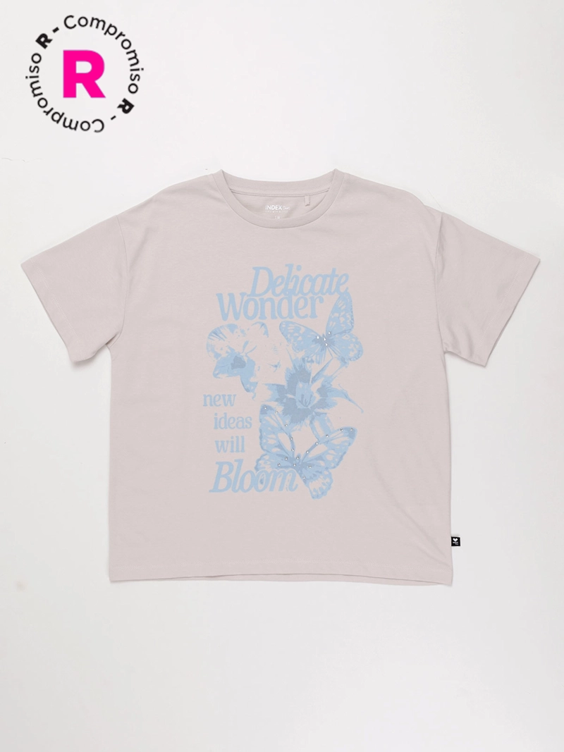 POLERA MANGA CORTA NIÑA INDEX OVERSIZE - 1