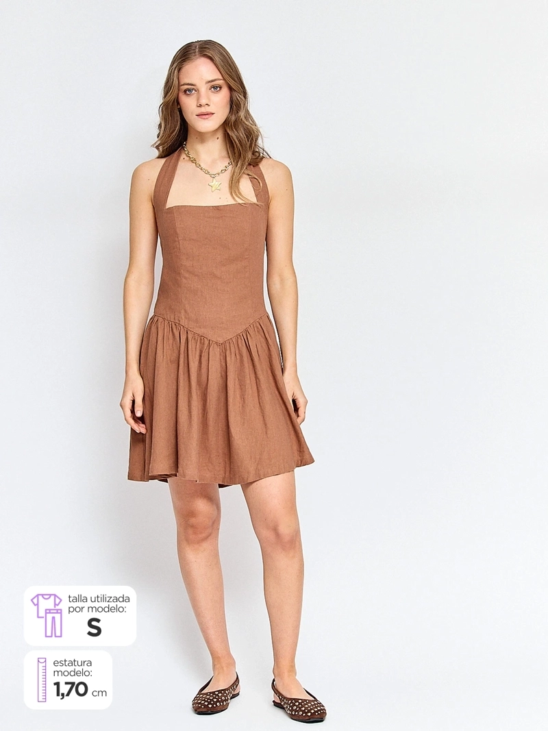 VESTIDO MUJER BARBADOS LINO CORTO - 1