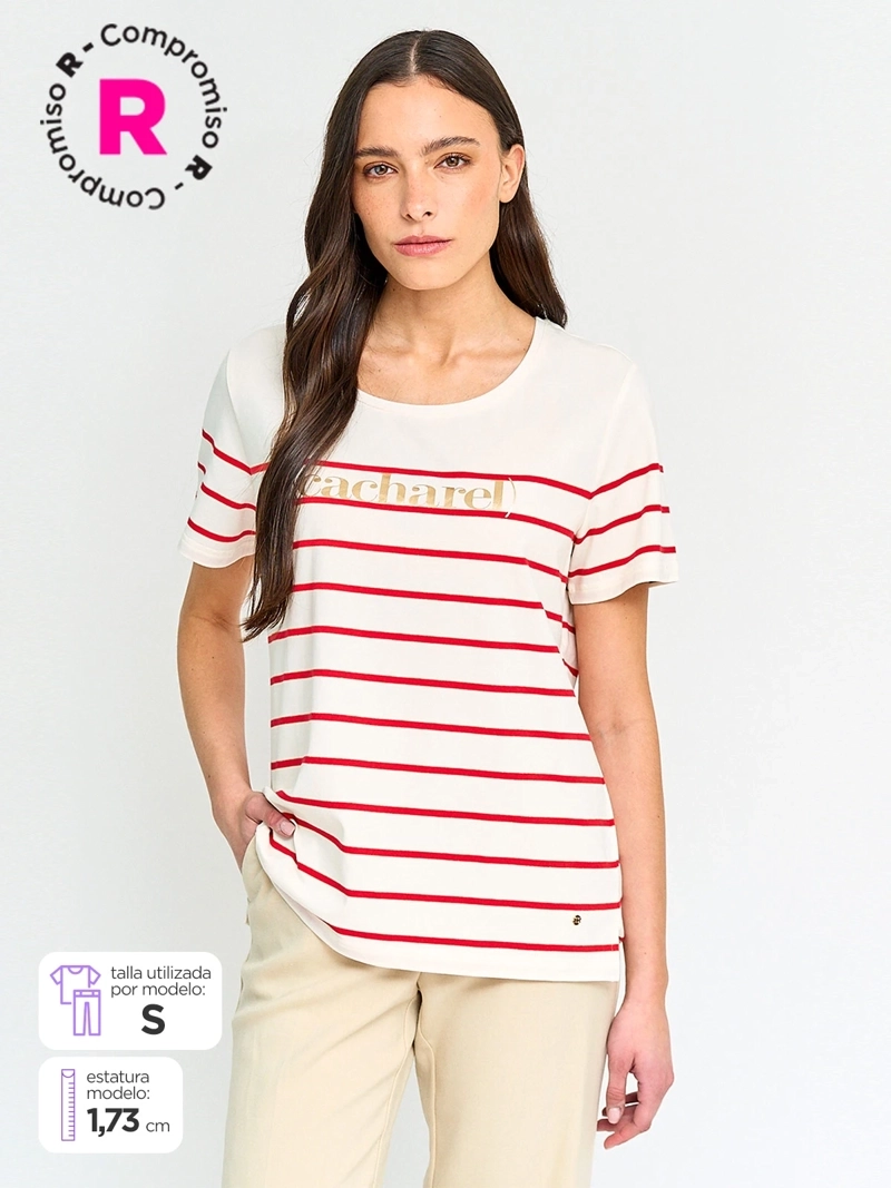 POLERA MUJER CACHAREL ALGODÓN MANGA CORTA - 1